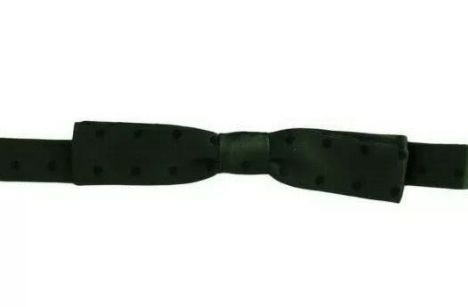 Pajarita de seda verde con lunares y ajustable Dolce & Gabbana