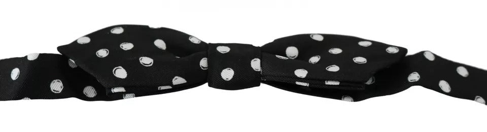 Pajarita ajustable Dolce & Gabbana negra con lunares
