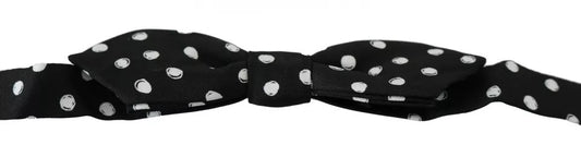 Pajarita ajustable Dolce & Gabbana negra con lunares