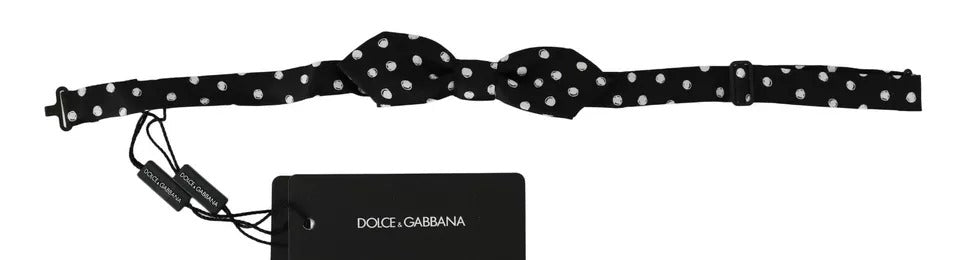 Pajarita ajustable Dolce & Gabbana negra con lunares