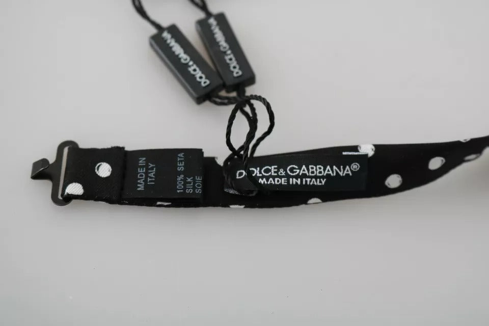 Pajarita ajustable Dolce & Gabbana negra con lunares
