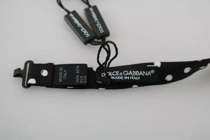 Pajarita ajustable Dolce & Gabbana negra con lunares