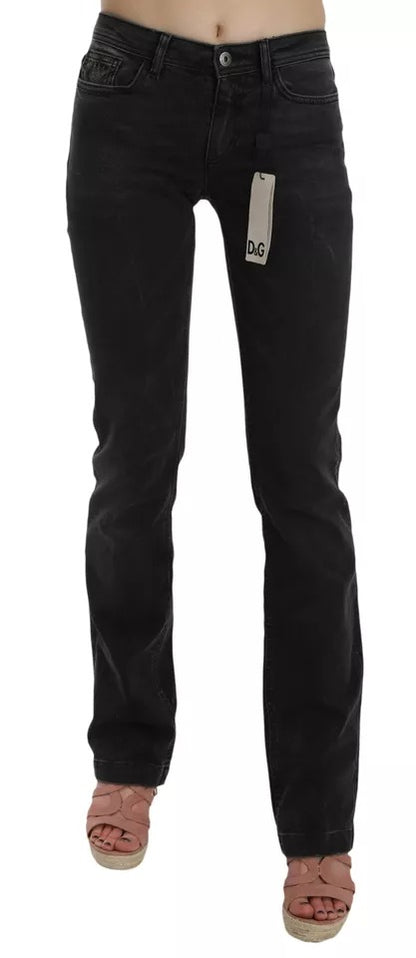 Dolce & Gabbana Jeans de algodón negros corte slim D&G