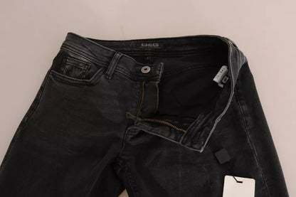 Dolce & Gabbana Jeans de algodón negros corte slim D&G