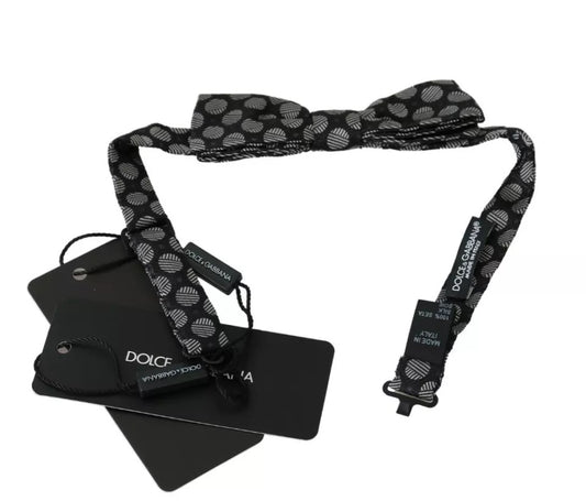 Corbata y pajarita de seda negra con círculos de Dolce & Gabbana para hombre