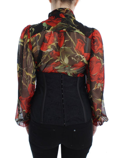Cinturón Dolce & Gabbana negro elástico con corsé y correa a la cintura