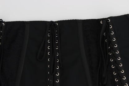 Cinturón Dolce & Gabbana negro elástico con corsé y correa a la cintura
