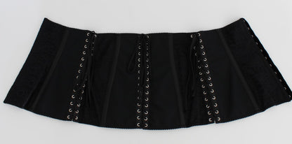 Cinturón Dolce & Gabbana negro elástico con corsé y correa a la cintura