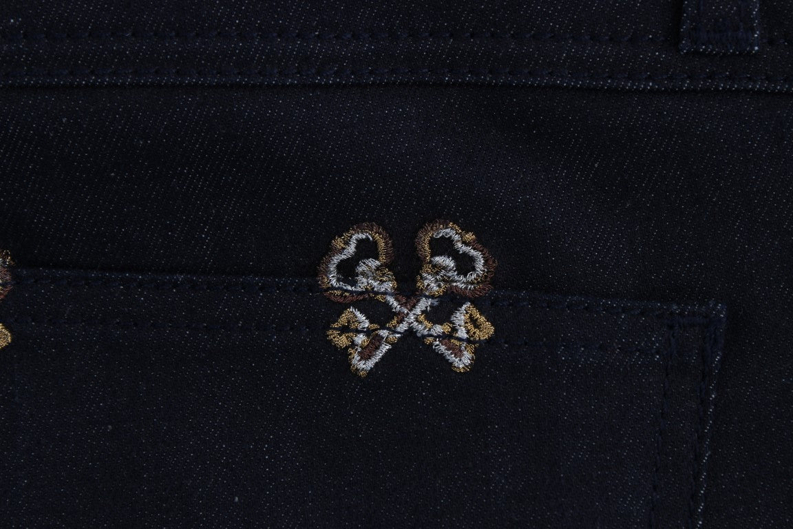 Jeans KATE pitillo bordados con llave azules de Dolce & Gabbana