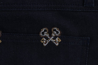 Jeans KATE pitillo bordados con llave azules de Dolce & Gabbana