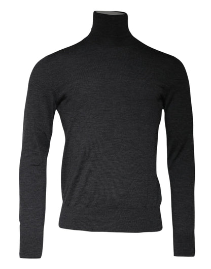 Suéter de cuello alto de punto de lana gris de Dolce & Gabbana