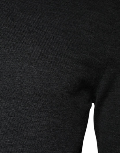 Suéter de cuello alto de punto de lana gris de Dolce & Gabbana