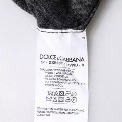 Suéter de cuello alto de punto de lana gris de Dolce & Gabbana