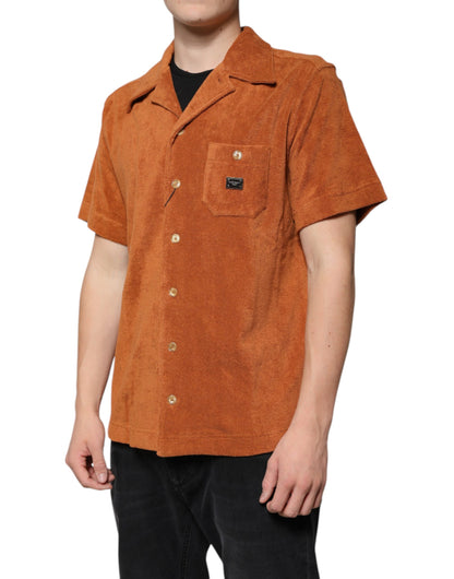 Camisa con cuello abotonado de terciopelo de algodón Dolce & Gabbana Hazel
