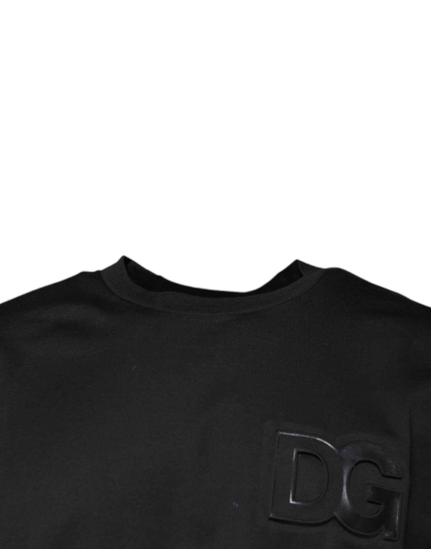 Camiseta Dolce & Gabbana de algodón negro con cuello redondo y estampado del logo DG