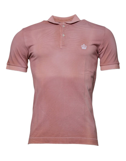 Polo de manga corta con cuello y corona rosa de Dolce & Gabbana