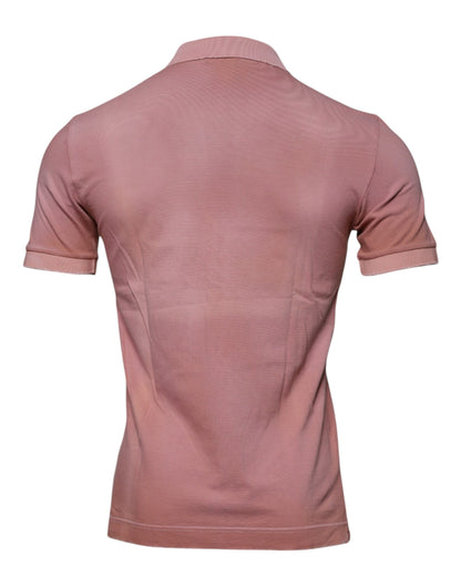 Polo de manga corta con cuello y corona rosa de Dolce & Gabbana