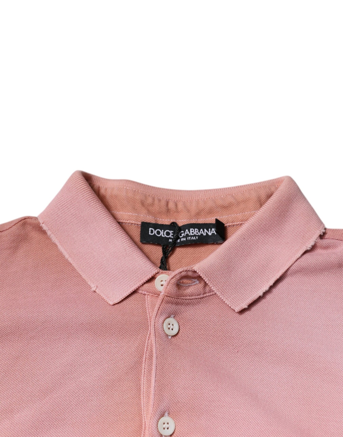 Polo de manga corta con cuello y corona rosa de Dolce & Gabbana