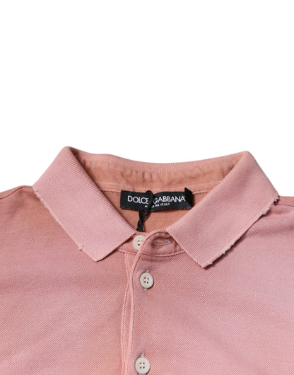 Polo de manga corta con cuello y corona rosa de Dolce & Gabbana
