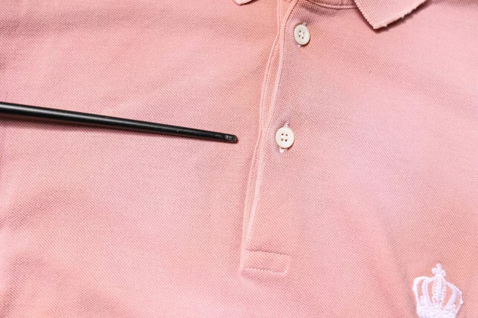 Polo de manga corta con cuello y corona rosa de Dolce & Gabbana