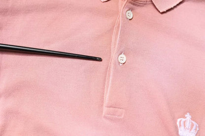 Polo de manga corta con cuello y corona rosa de Dolce & Gabbana