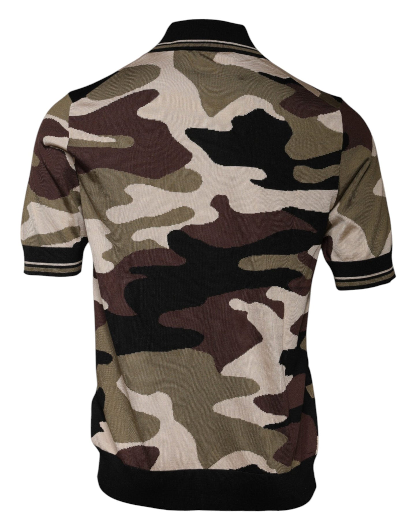 Polo de cuello con estampado de camuflaje multicolor de Dolce & Gabbana