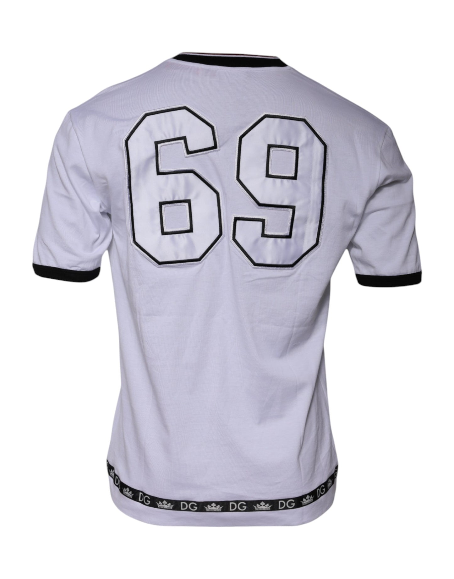 Camiseta de manga corta y cuello redondo de punto blanco de Dolce & Gabbana