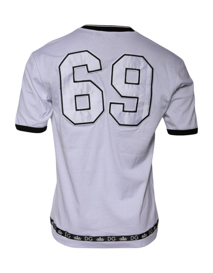 Camiseta de manga corta y cuello redondo de punto blanco de Dolce & Gabbana