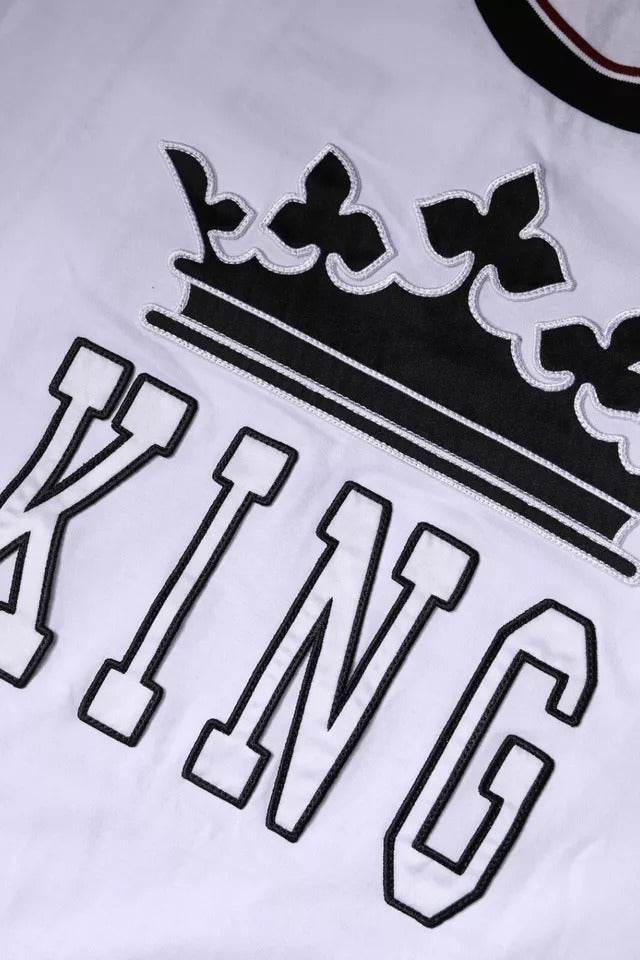 Camiseta de manga corta y cuello redondo de punto blanco de Dolce & Gabbana