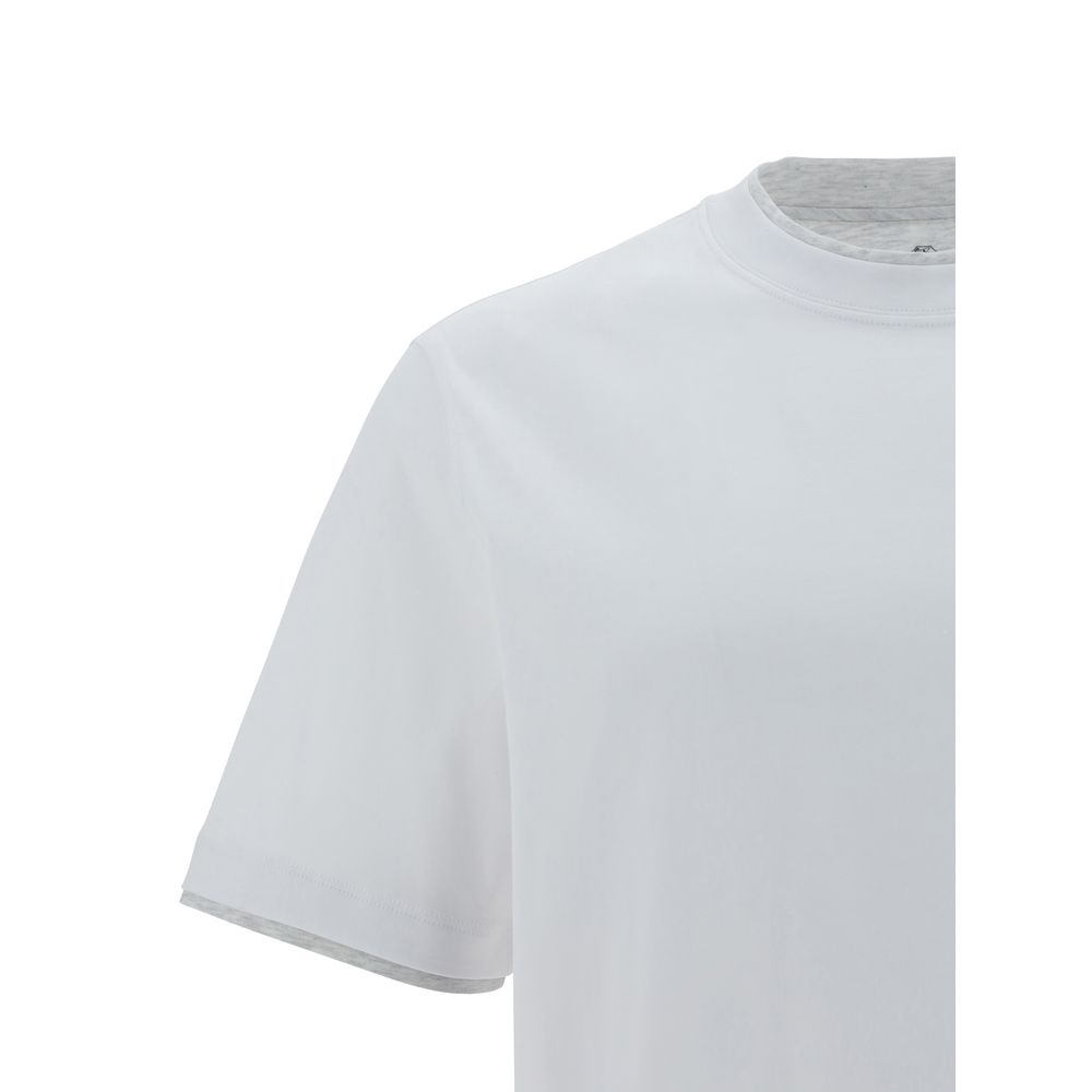 Camiseta de algodón blanca Brunello Cucinelli