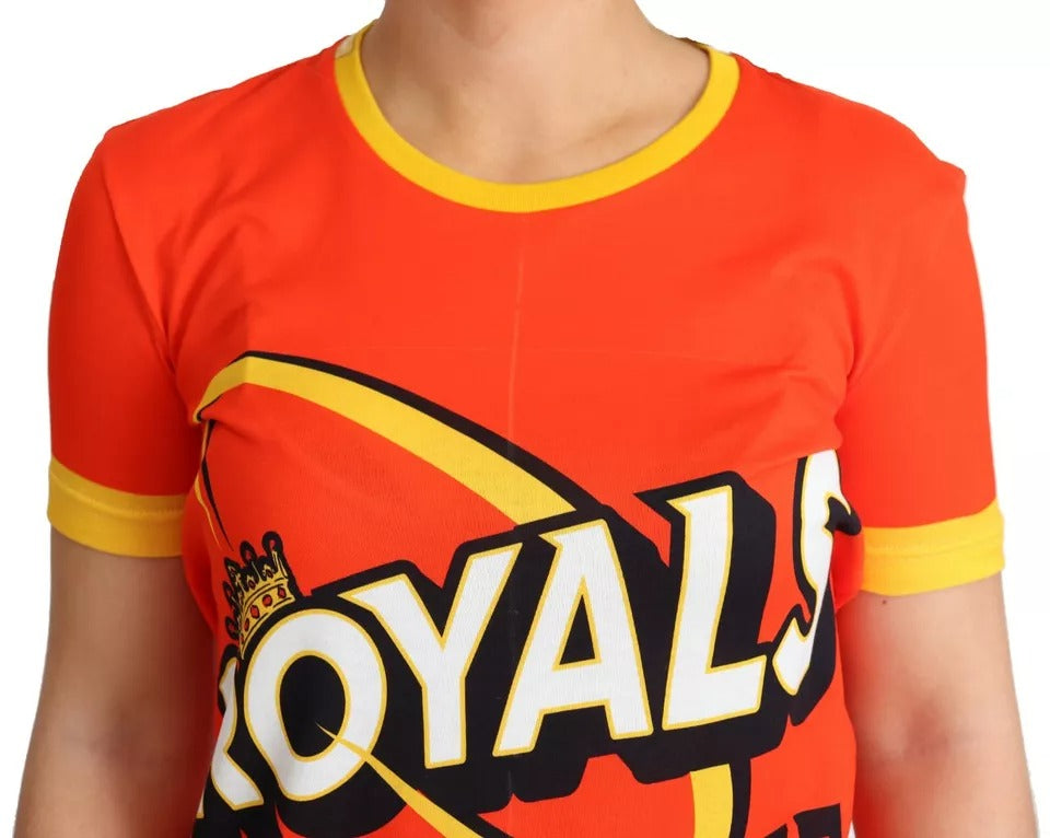 Camiseta Dolce & Gabbana de cuello redondo con estampado Royals naranja