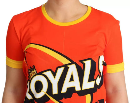 Camiseta Dolce & Gabbana de cuello redondo con estampado Royals naranja