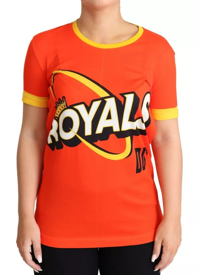 Camiseta Dolce & Gabbana de cuello redondo con estampado Royals naranja
