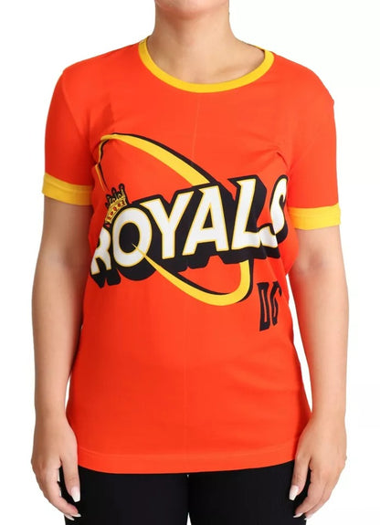 Camiseta Dolce & Gabbana de cuello redondo con estampado Royals naranja
