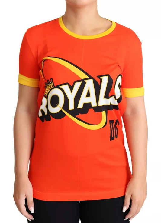 Camiseta Dolce & Gabbana de cuello redondo con estampado Royals naranja