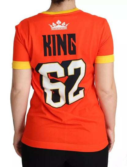 Camiseta Dolce & Gabbana de cuello redondo con estampado Royals naranja