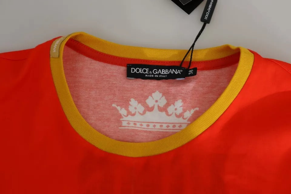 Camiseta Dolce & Gabbana de cuello redondo con estampado Royals naranja