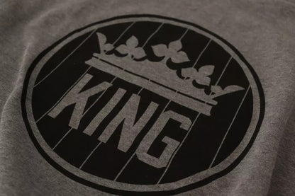 Suéter de algodón tipo jersey con corona de rey gris de Dolce & Gabbana