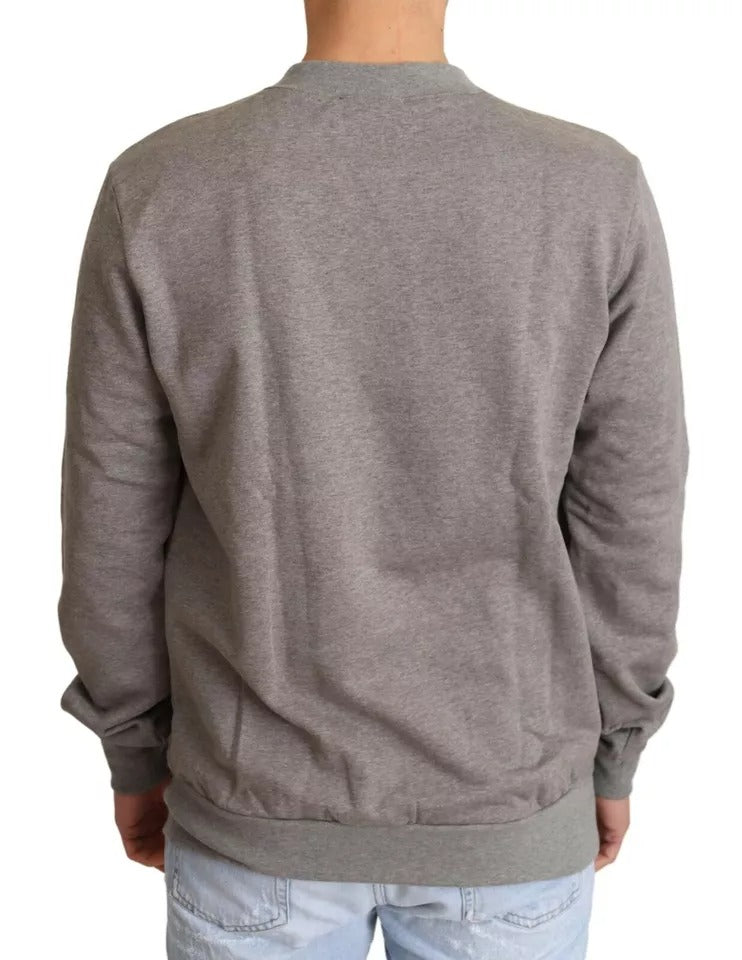 Suéter de algodón tipo jersey con corona de rey gris de Dolce & Gabbana