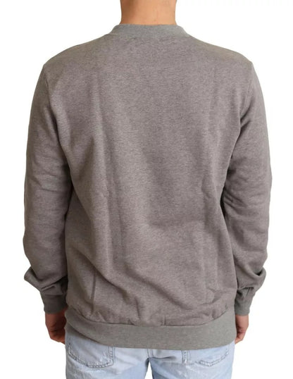 Suéter de algodón tipo jersey con corona de rey gris de Dolce & Gabbana