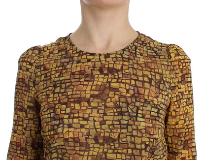 Camisa de seda con estampado de mosaico multicolor de Dolce & Gabbana