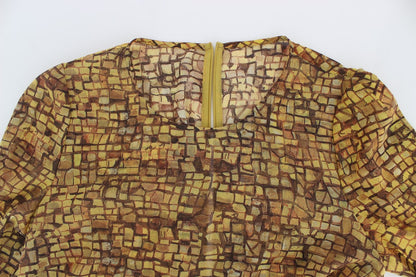 Camisa de seda con estampado de mosaico multicolor de Dolce & Gabbana