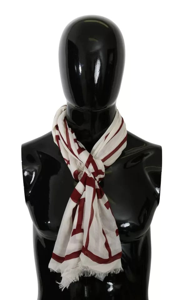 Pañuelo Dolce & Gabbana blanco rojo estampado de chal de modal