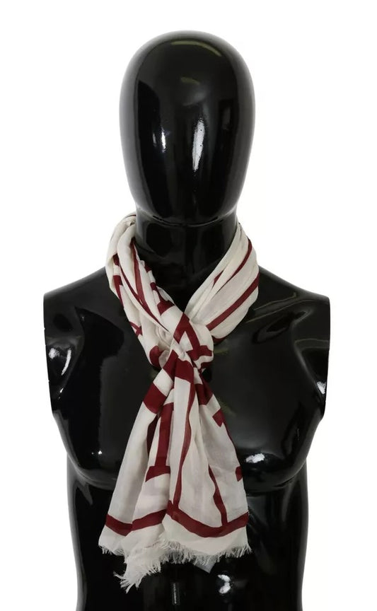 Pañuelo Dolce & Gabbana blanco rojo estampado de chal de modal