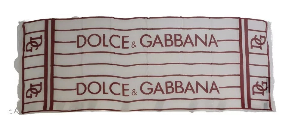 Pañuelo Dolce & Gabbana blanco rojo estampado de chal de modal