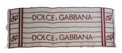 Pañuelo Dolce & Gabbana blanco rojo estampado de chal de modal