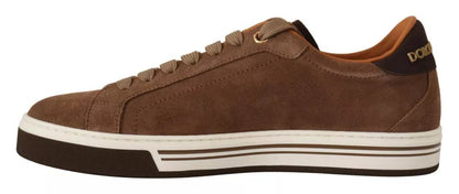 Zapatillas bajas de ante marrón con logo Dolce & Gabbana para hombre