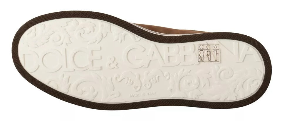 Zapatillas bajas de ante marrón con logo Dolce & Gabbana para hombre
