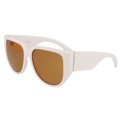 Gafas de sol Ferragamo blancas inyectadas en Bio