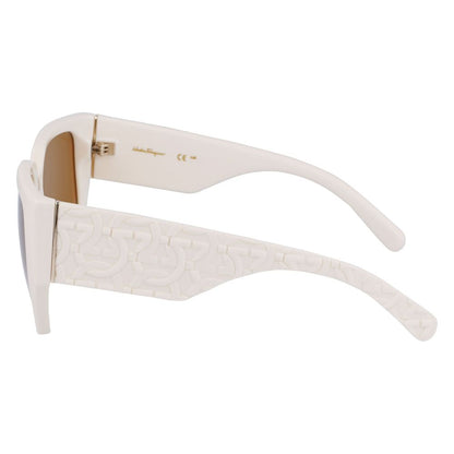 Gafas de sol Ferragamo blancas inyectadas en Bio